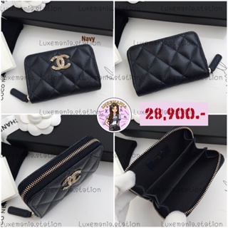 👜: New!! Chanel Navy Zipped Card Holder‼️ก่อนกดสั่งรบกวนทักมาเช็คสต๊อคก่อนนะคะ‼️