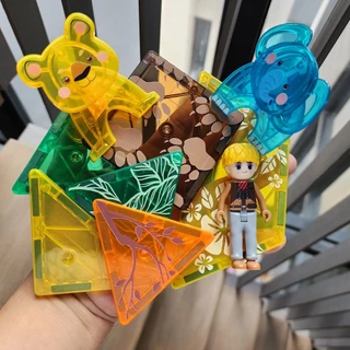 Magnetic Tiles Grassland Animals 56 Pieces แผ่นตัวต่อแม่เหล็กชุดสัตว์ทุ่งหญ้า 56 ชิ้น