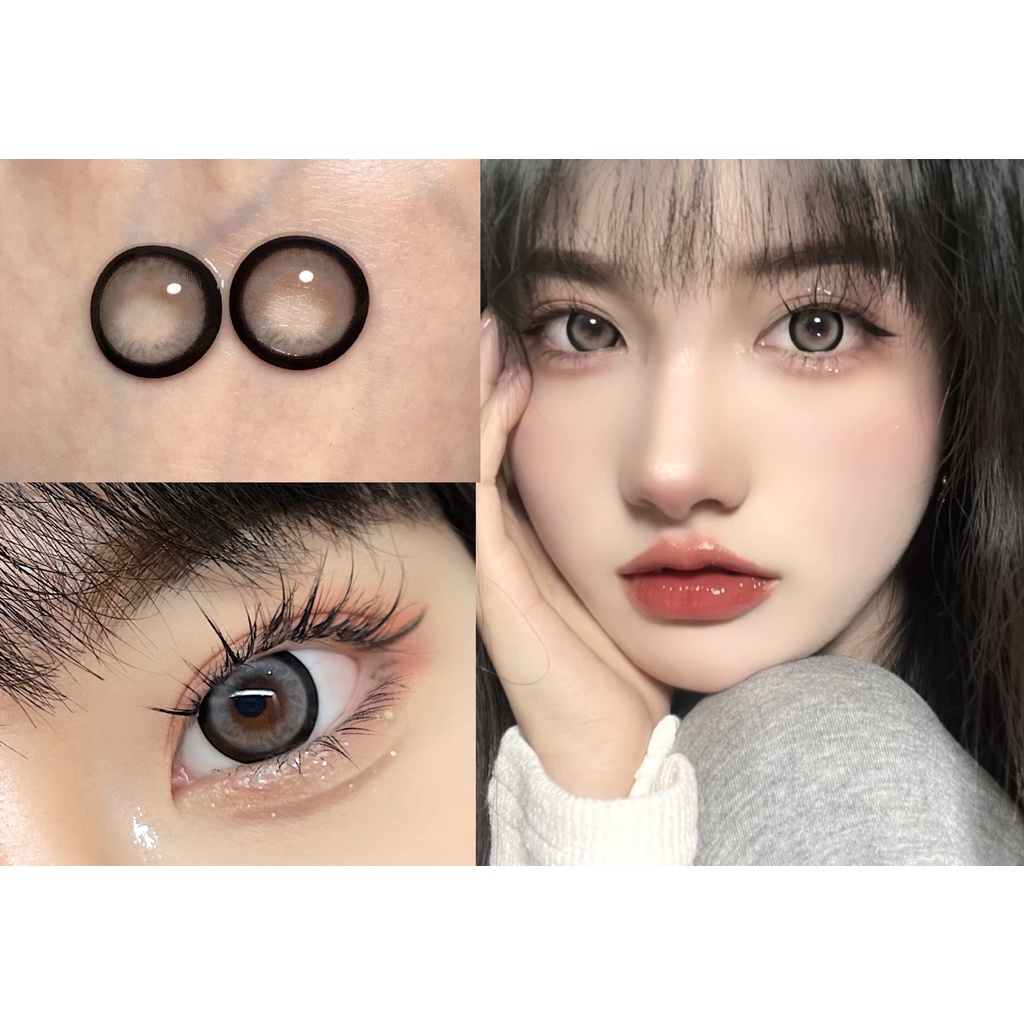 (22.ธ.ค.6)fphhui Series,CALMIDO Brand ,Big Size ,14.50mm,(เกรด 0-8.00), คอนแทคเลนส์การใช้งานรายปี(สีดําสีเทา)