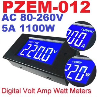 PZEM-012 AC 80-260V 5A 1100W Digital Ammeter Single Phase 4in1 Voltage Current Watt Meter
