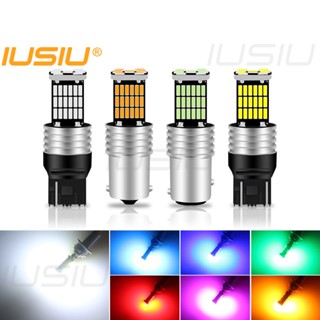 Iusiu ไฟเบรกท้ายรถจักรยานยนต์ T20 LED 1156 1157 7440 7443 BA15S BAY15D P21W P21 5W W21W W21 5W 4014 45smd คุณภาพสูง