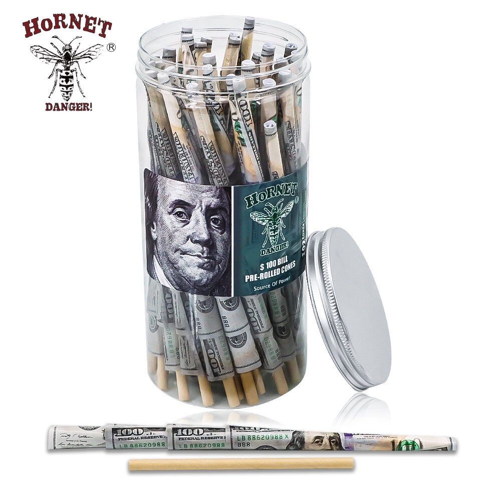 พร้อมส่ง $100 HORNET Pre-Rolled Cone 102ชิ้น / กระดาษโรล /110MM กระดาษโรลพันสำเร็จ