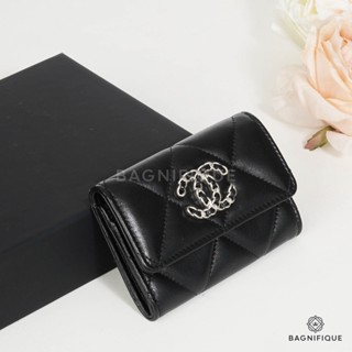 CHANEL CARD HOLD ERSHORT BLACK LAMB SHW