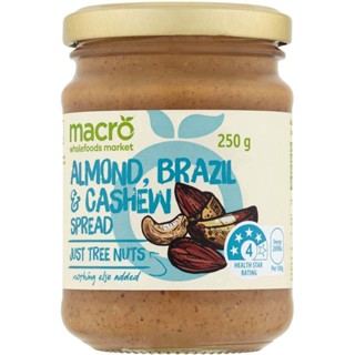 Almond Brazil &amp; Cashew Spread Macro 250 G.