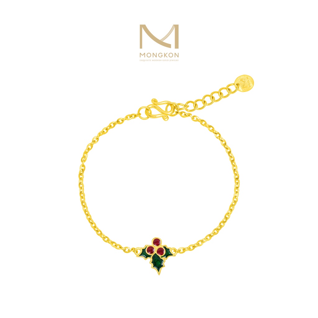 Mongkon Gold ทองคำแท้บริสุทธิ์สูง 96.5% สร้อยข้อมือ 1 สลึง Mistletoe