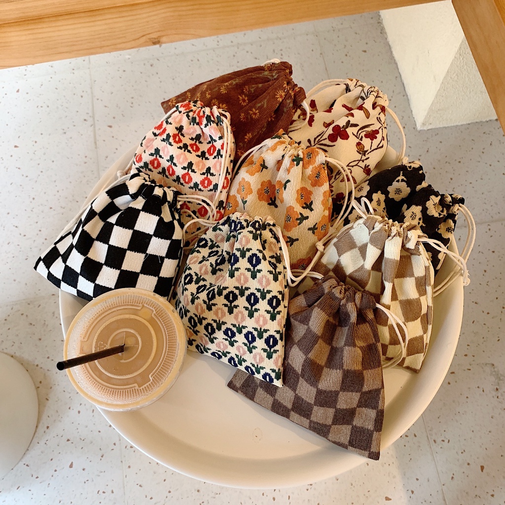 กระเป๋าหูรูด น่ารัก พกพาสะดวก กระเป๋าผ้า ขนาดเล็ก องค์กร ถุงของขวัญ นักเรียน เครื่องสําอาง ของเล่น กระเป๋าจัดเก็บ