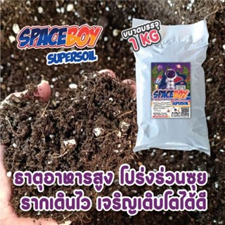 ดินพรีเมียม 1 kg spaceboy supersoil ดินปลูกสมุนไพร แคคตัส ไม้อวบน้ำ ไม้นอก ไม้ใบ