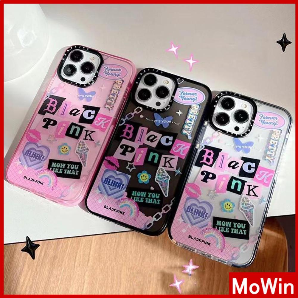 Mowin - เข้ากันได้สำหรับ 15 เคสไอโฟน11 สำหรับ 14 Pro Max เคส iPhone หนาเคส TPU อ่อนเคสใสกันกระแทกป้องกันกล้องสีชมพูสีดำสไตล์น่ารักเข้ากันได้สำหรับ iPhone 13 Pro Max 12 Pro Max 11 xr 7Plus