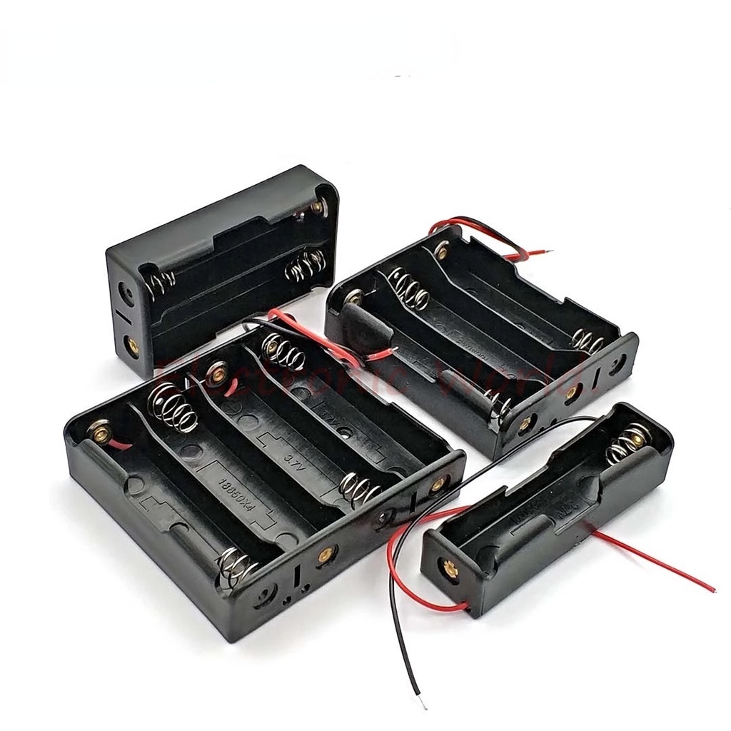 กล่องแบตเตอรี่ 18650 1 ส่วน 2 ส่วน 3 4 แท่นชาร์จ 18650 พร้อมสายเคเบิล