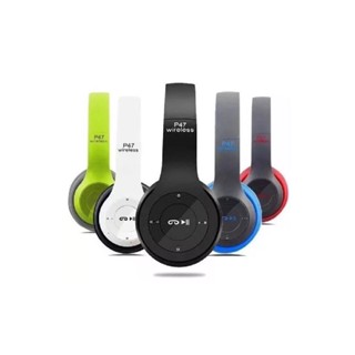 P47 Bluetooth Headphone Stereo หูฟังบลูทูธ ไร้สาย ใส่เมมได้ คุยโทรศัพท์ รับสายสนทนา พับเก็บง่าย พกพาสะดวก