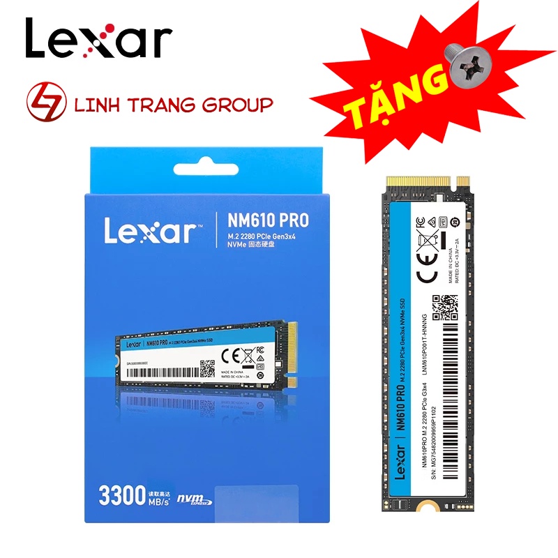 Lexar PCIe NVMe SSD ฮาร์ดไดรฟ์ NM610, NM610 Pro, NM620 250GB 256GB 500GB 1TB - 3 ปี - SD20/21/22/125