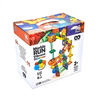 Marble Runs Vibrant Rainbow 96 Pieces ของเล่นชุดตัวต่อแม่เหล็กรางลูกแก้ว 96 ชิ้น