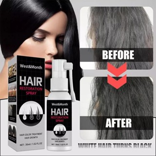 ซีรั่มผมดำ เปลี่ยนผมขาวเป็นดำถาวรจากโคนรากผม(Black hair serum spray )