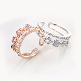 แหวน Rose Double Row Ring เครื่องประดับ แฟชั่น