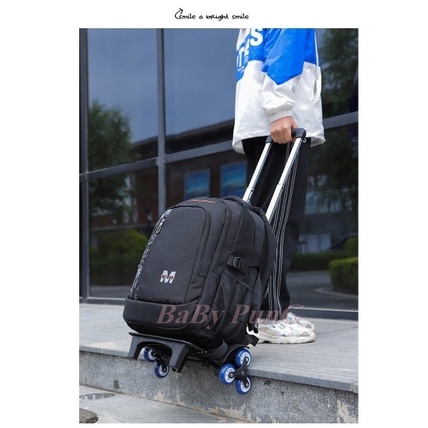 ลากขึ้นบันไดได้  กระเป๋านักเรียน ล้อลาก 6 ล้อ (V.12) ราคา ถูกที่สุด ดีลบีเคเค แกลเลอรีภาพที่ 6