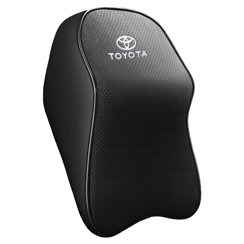 หน่วยความจําโฟมหนังPU HeadrestคอหมอนรถหัวคอหมอนสําหรับToyota Corolla CH-R Camry Rav4 Auris Prius Yal