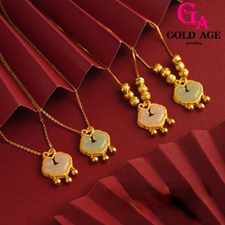 Ga พร้อมส่ง เครื่องประดับ สร้อยคอ จี้กระดิ่ง ประดับพู่ 24K สไตล์วินเทจ กรุงเทพ ปรับได้ สําหรับผู้หญิง