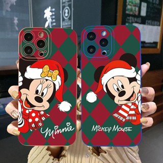 เคสป้องกันโทรศัพท์มือถือ ขอบสี่เหลี่ยม ลายมิกกี้ มินนี่เมาส์ สําหรับ iPhone 14 Plus 13 Pro Max 12 11 XR 8 7 SE 2022