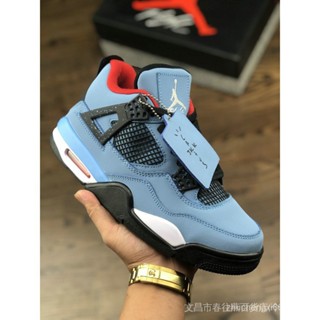 Original Travis Scott X Air Jordan 4 AJ 4 รองเท้าบาสเก็ตบอล สําหรับผู้ชาย ZTL1 CUE0 W6TN