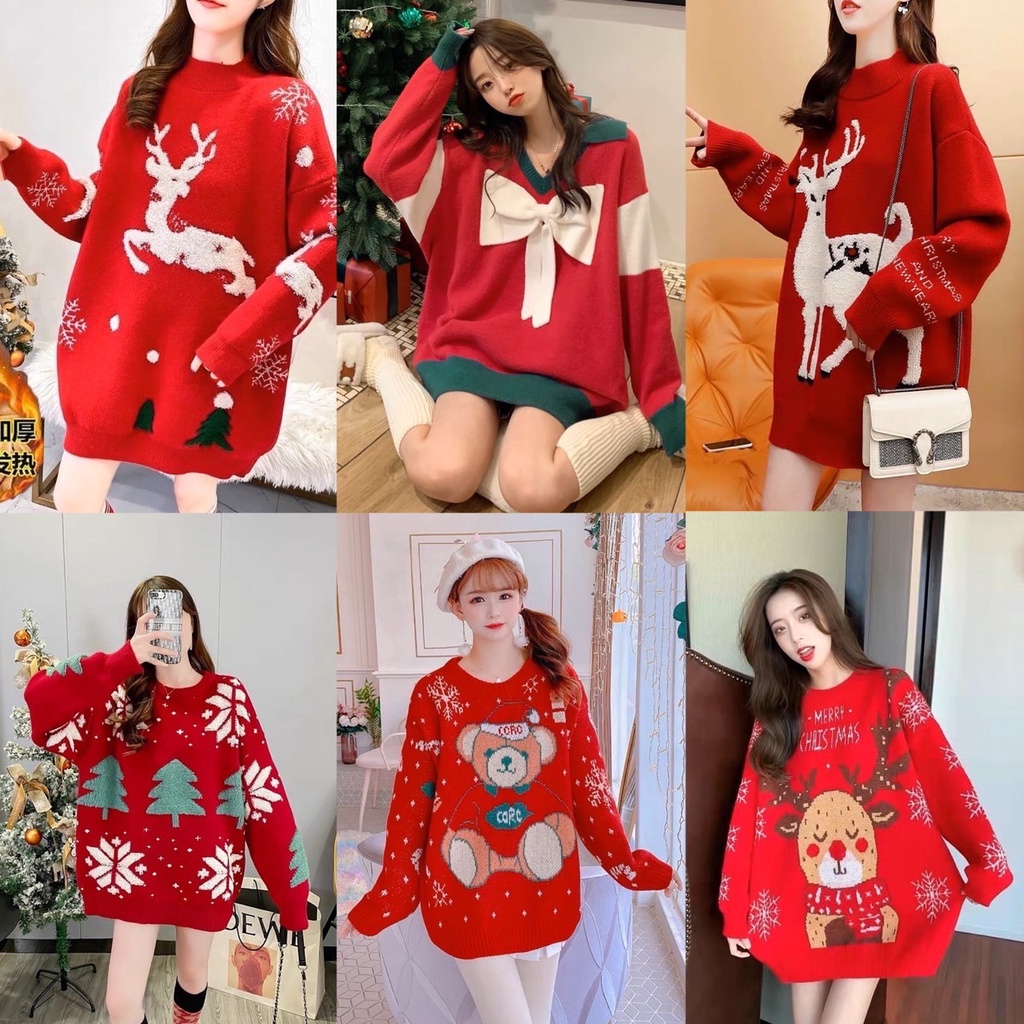 Beiiew Merry Christmas 🎄💖เสื้อไหมพรมแขนยาว 19 ลาย พร้อมต้อนรับลมหนาว งานเสื้อแขนยาวลวดลายสดใส มาในรูปแบบคอเต่าผ้ายืดเนื้