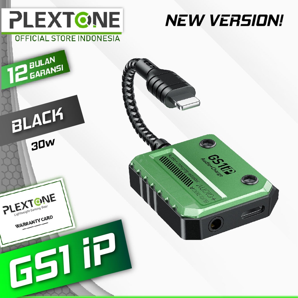 อะแดปเตอร์เสียง Plextone GS1 IP 30W | ชาร์จเร็ว | แจ็ค 3.5 มม | รองรับ IOS และ Iphone