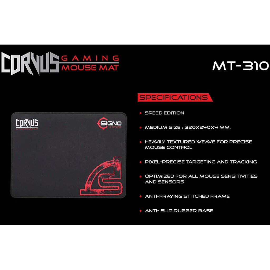 🛵มีส่งด่วน💨 SIGNO MT-310 SPEED EDITION แผ่นรองเมาส์ GAMING MOUSE MAT รับประกันศูนย์ 1ปี