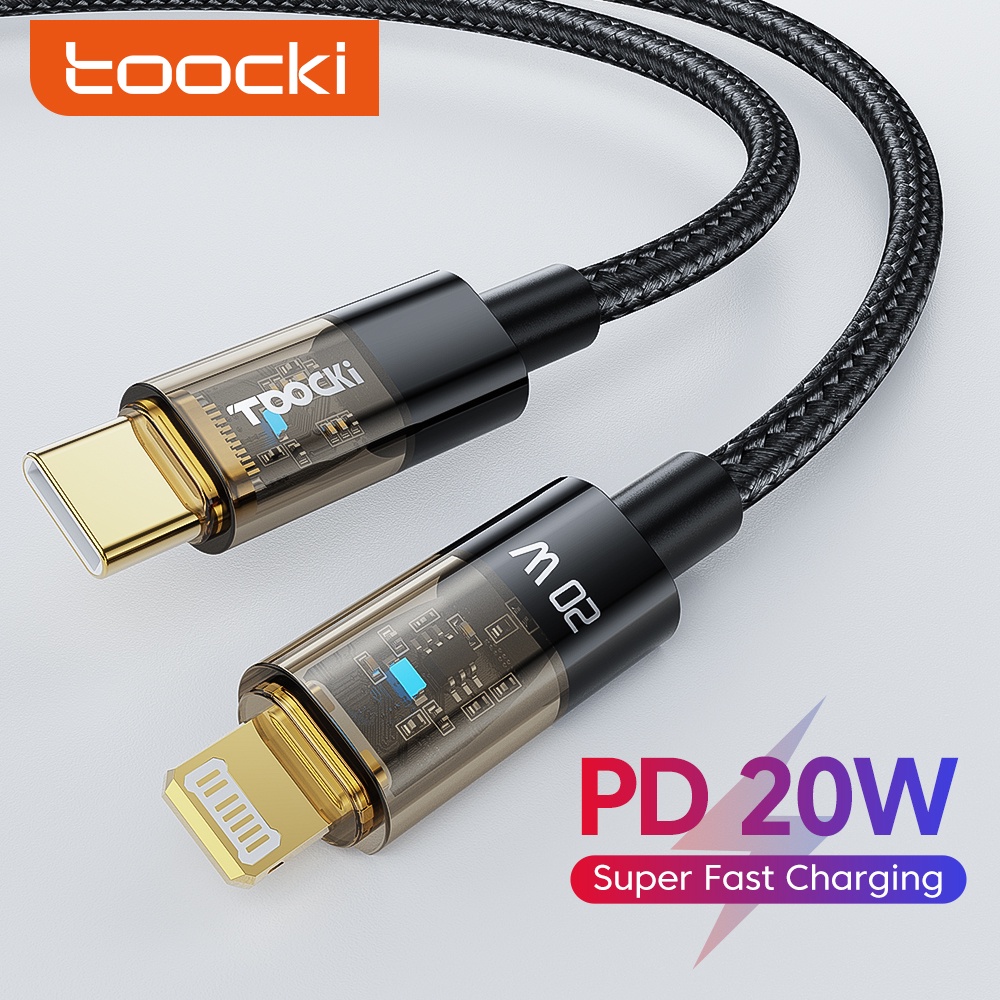 Toocki PD 20W Type C สายชาร์จเร็ว C-L USB C ถึง lOS สายชาร์จข้อมูลเร็ว