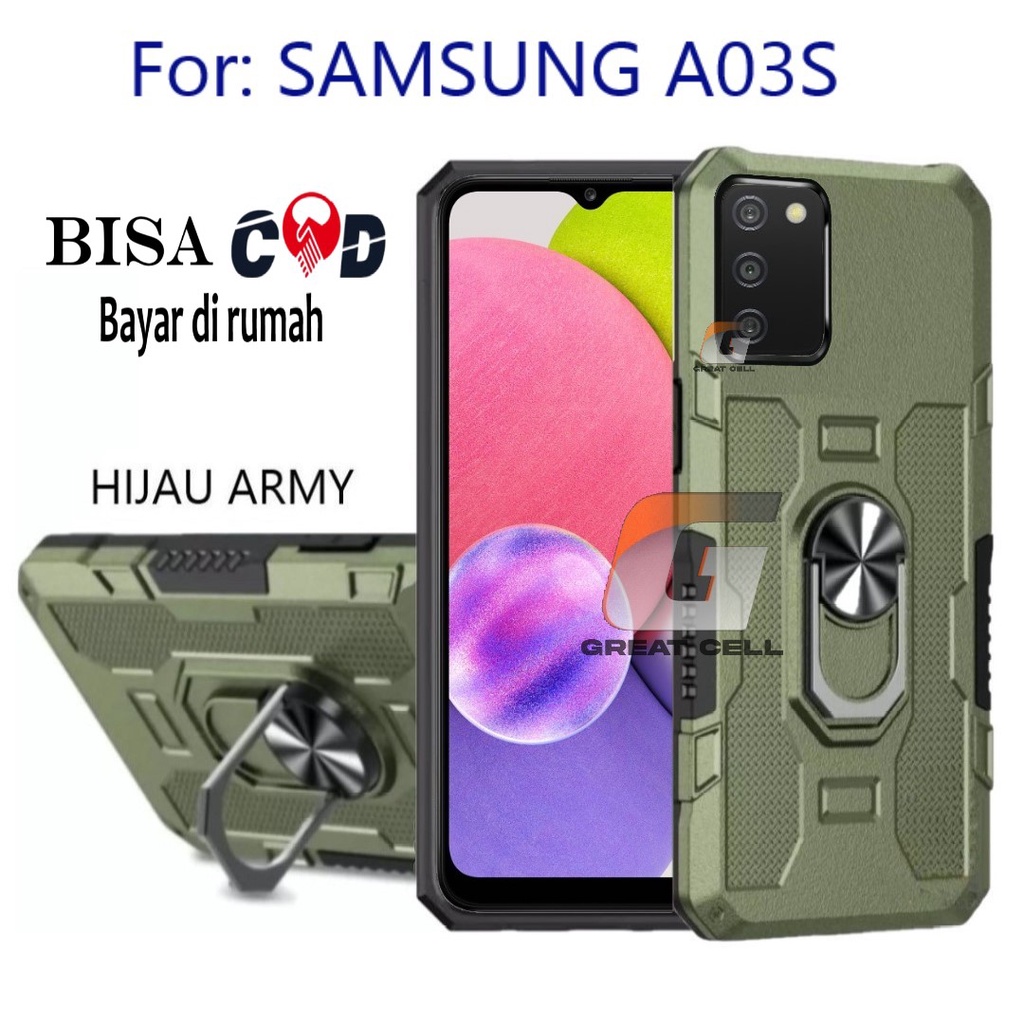 HP CASE สําหรับ SAMSUNG A03S - HARD CASE STANDING ROBOT HIT EYE RING--SOFTDCASE STANDING ROBOT SAMSU
