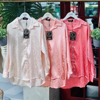 【086】𝐋𝐀𝐋𝐔𝐍𝐄 เสื้อเชิ้ต Satin งานไฮเอนการันตีเนื้อผ้าไหมซาตินทอสกัดลายทั้งตัว ใส่สบาย งานดี งานเป๊ะ ใส่น่ารัก ปังสุดๆแน่น