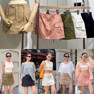 NEW IN!! Cargo mini skirt (390฿ฟรีส่ง) กระโปรงกางเกงแบบใหม่สับๆ เข้าแล้วค่า รอบนี้ทางร้านทำมา 5 สี ด้านหลังมียางยืด glam