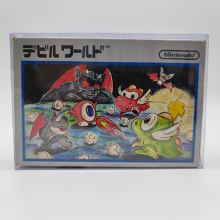 DEVIL WORLD ไม่มีคู่มือ ถาดของใหม่ กล่องไม่สวย หูขาด มีกล่องใสสวมเพื่อเก็บสะสมให้ [Famicom][FC]