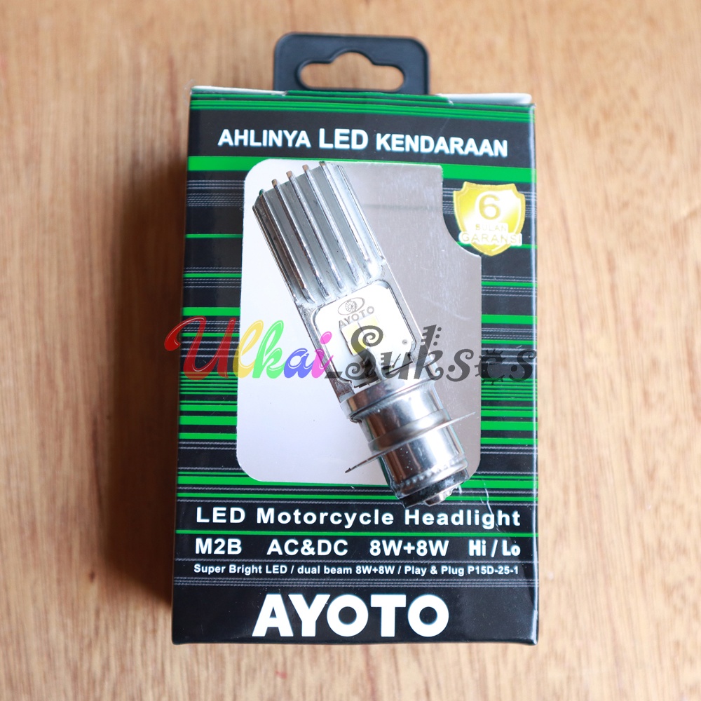 MATA ไฟ LED สว่างมาก l H6 Hi Lo 8W Plus 8W LED ไฟหน้ารถจักรยานยนต์ 8 ตา 2 ด้าน AC DC AYOTO M2B