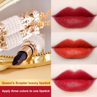 3 IN 1 Queens Scepter Adore Lipstick Matte Long-Lasting Waterproof Moisturizing Lip Tint Non-stick Cup Lip Glaze Beauty Makeup Cosmetics