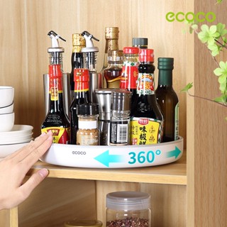 [พร้อมส่ง]Ecoco 360° ถาดพลาสติก ขนาดใหญ่ หมุนได้ ถาดใส่เครื่องปรุง ถาดใส่เครื่องสำอาง