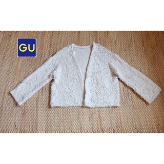 GU ไหมพรม ขนนุ่ม สีครีม ทรงน่ารักมาก อก 44 ยาว 22 • Code : 755(12)