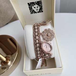 นาาฬิกาAccented Rose Gold-Tone Charm Bracelet Watch 10/8096RMCH Swarovski สีโรส