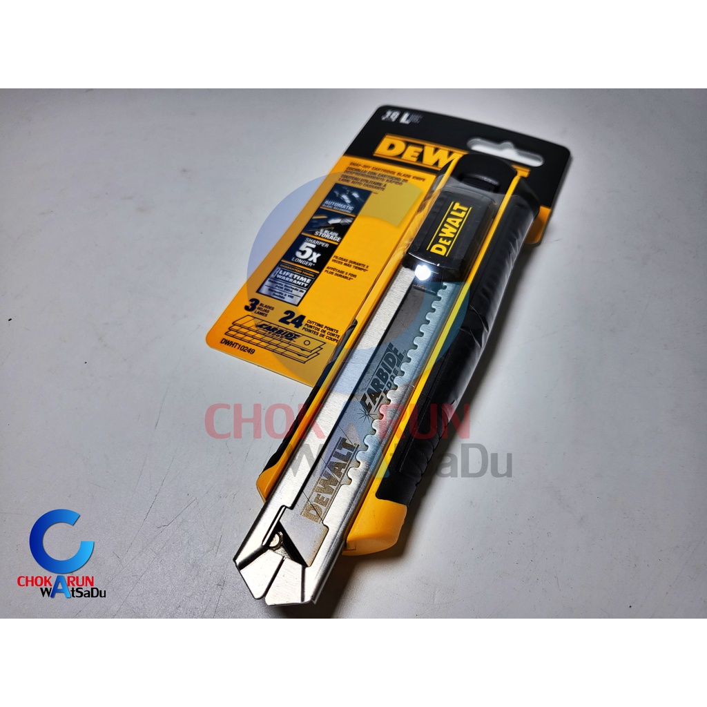 Dewalt มีดคัทเตอร์ 18mm รุ่น DWHT10249 - คัทเตอร์ มีด ใบมีดคาร์ไบด์ ตัดกระดาษ อเนกประสงค์ อุปกรณ์สำนักงาน