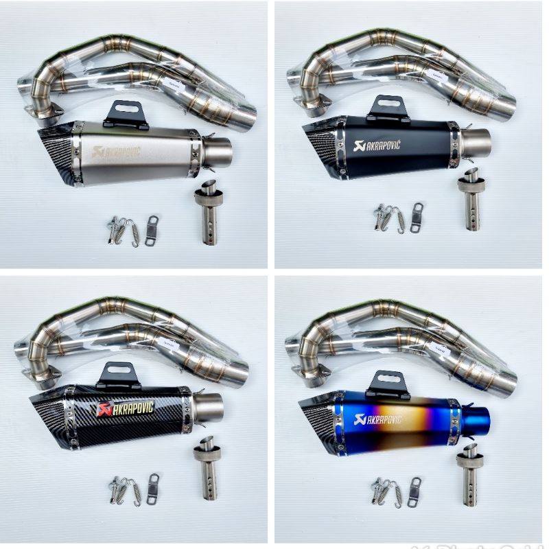 คอท่อ งานแสตนเลส สำหรับ Exciter 150 and 155 vva พร้อมปลายท่อ Akapovic Shorty มีหู งานดีมาก