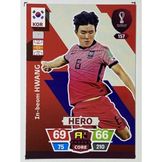 การ์ดนักฟุตบอล In-beom Hwang ฟุตบอลโลก world cup 2022 การ์ดสะสม korea Republic การ์ดนักเตะ เกาหลีใต้