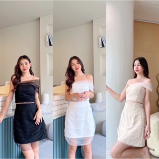 ❌ทักแชทถามก่อนซื้อ❌เซต(เสื้อปาดไหล่ข้าง+กระโปรง)