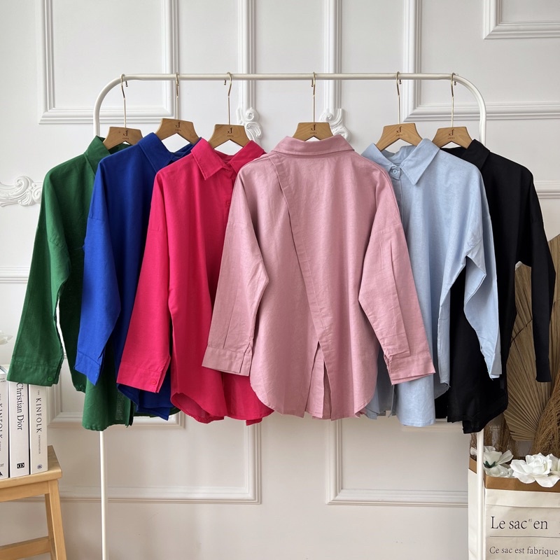 KEMEJA [WHOLESALE] JR810 - VIVI LINEN SHIRT (6pcs @ Rp. 65,000)