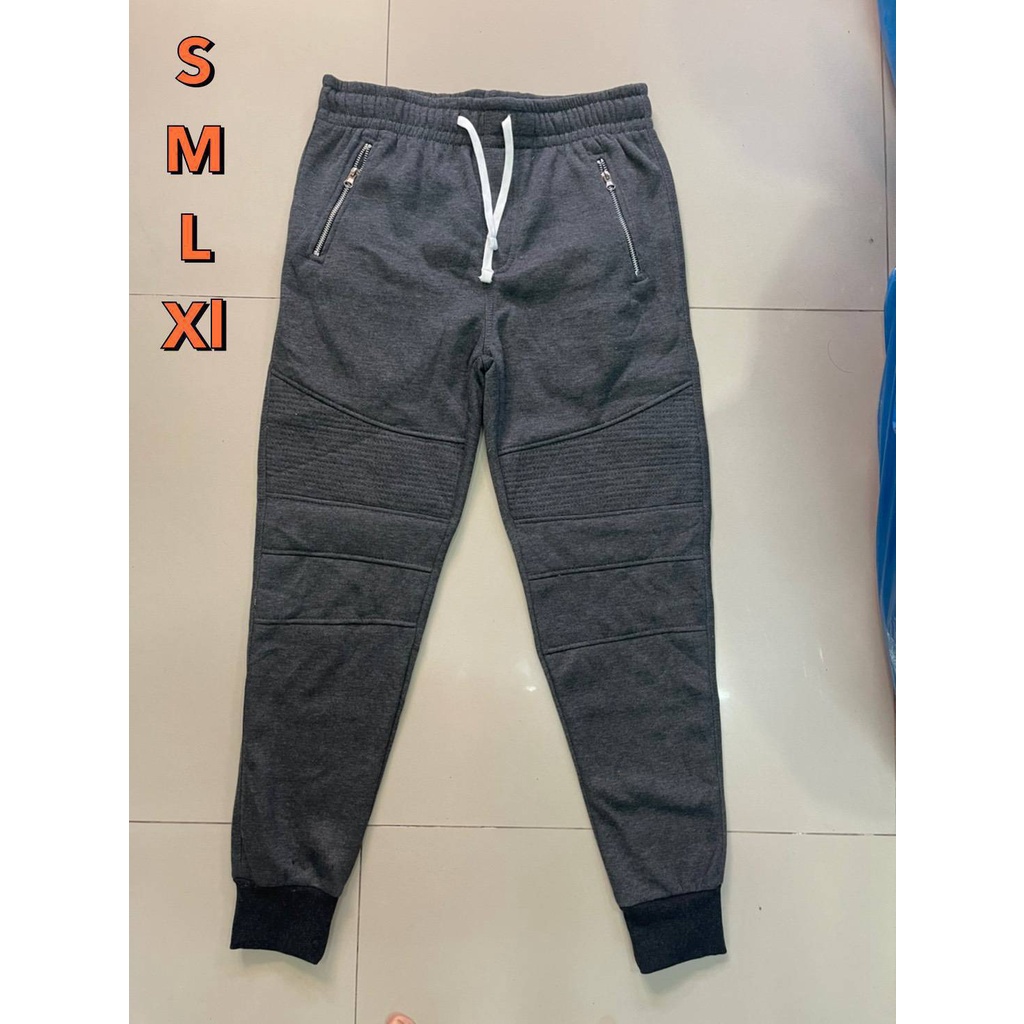 กางเกงขายาวผ้าสำลี รุ่นไบร์เกอร์ แบบซิบ ( มีไซส์ S - 5XL )