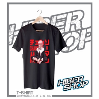 oversize T-shirt เสื้อยืด พิมพ์ลายอนิเมะ Power CHAINSAW MAN สไตล์ญี่ปุ่น สําหรับผู้ชาย S-5XL