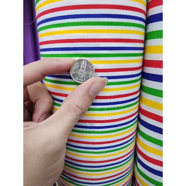 ❤พร้อมส่ง!!❤ ผ้าถ่ายพร็อพ ลายริ้ว ทาง ปูรองนั่ง ถ่ายงาน ฉาก มินิมอล วินเทจ ม่าน ปูโต๊ะ ผ้าคอตตอน ทีซี กว้าง 110-115ซม - รูปที่ 4