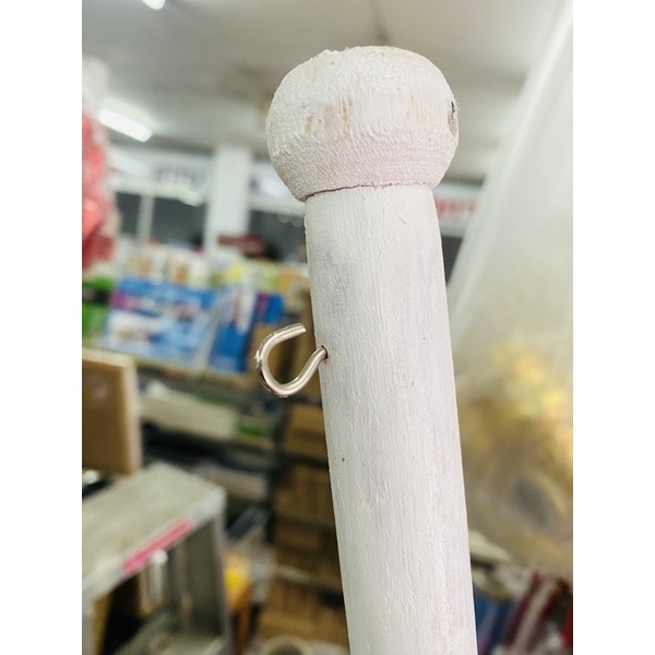 เสาธง เสาธงไม้ เสาธงชาติ ขนาด สูง 1 เมตร 1.5เมตร 2 เมตร แถม ขอเกี่ยวธง ไม้หนา ขาว เสาธงน้ำตาล เสาธง ลูกเสือ  US.Station - รูปที่ 3