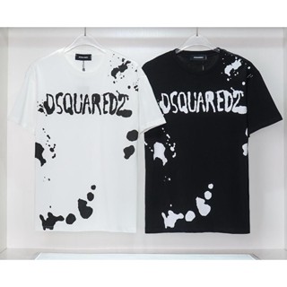 Dsquared2 เสื้อยืดแขนสั้น ผ้าฝ้าย พิมพ์ลาย แฟชั่นสําหรับผู้ชาย และผู้หญิง