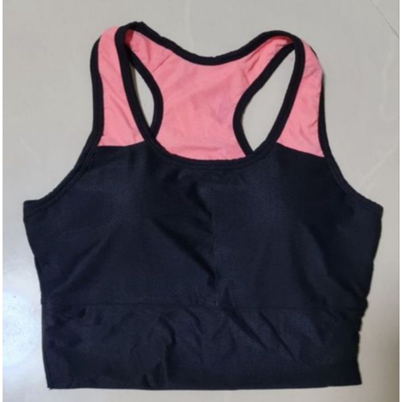 เสื้อออกกำลังกายผู้หญิง sport bar สีดำชมพู