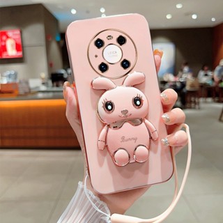 เคสโทรศัพท์มือถือ ขอบตรง ลายกระต่ายน่ารัก พร้อมที่ตั้งวาง สําหรับ Huawei mate 10 Huawei mate 10pro Huawei mate20 Huawei mate20X Huawei mate20pro