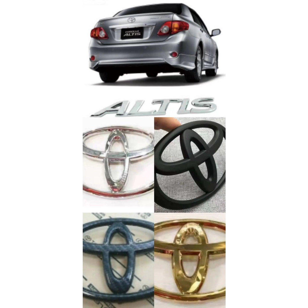 Toyota ALTIS 2008 2013 Chrome Gold Black Carbon โลโก้สัญลักษณ์สีทั้งหมด