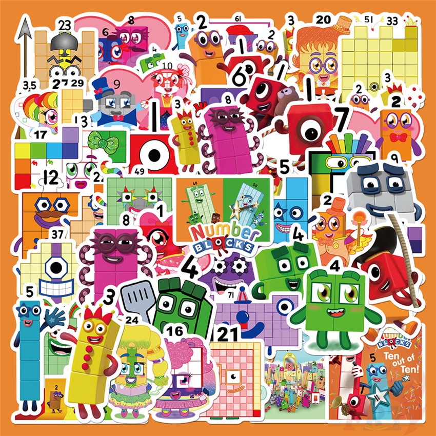 ❉ Numberblocks Series 02 สติ๊กเกอร์ตัวเลขการ์ตูนตลก ❉ 50 ชิ้น/เซ็ตกันน้ํา DIY Fashion Decals สติ๊กเกอร์ Doodle